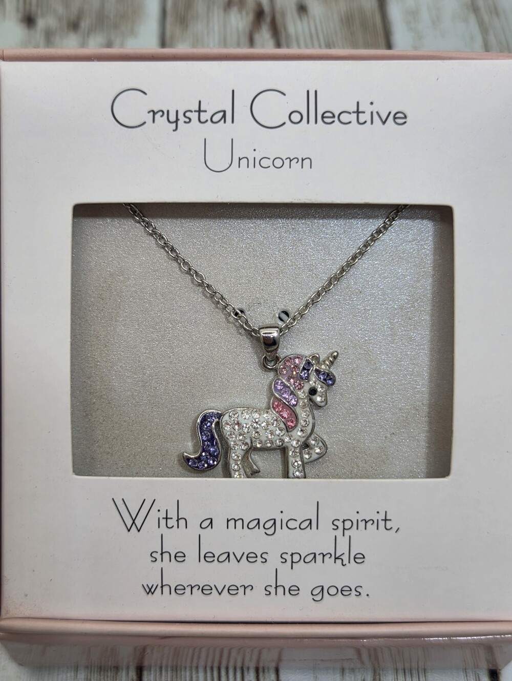 NIB Crystal Collective Unicorn Rhinestone Pendant Necklace 🦄 Sparkle ✨